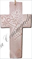 Croix terre cuite ble et vigne